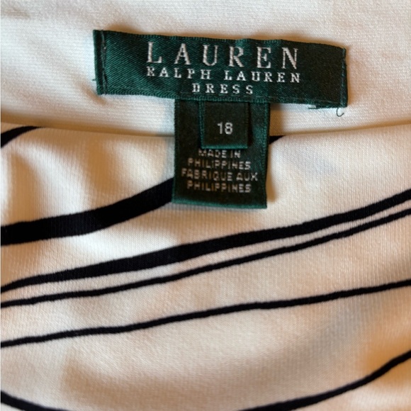 Ralph Lauren Black & winter White Long Sleeve Midi Dress -size 18. Flattering. - Picture 5 of 9